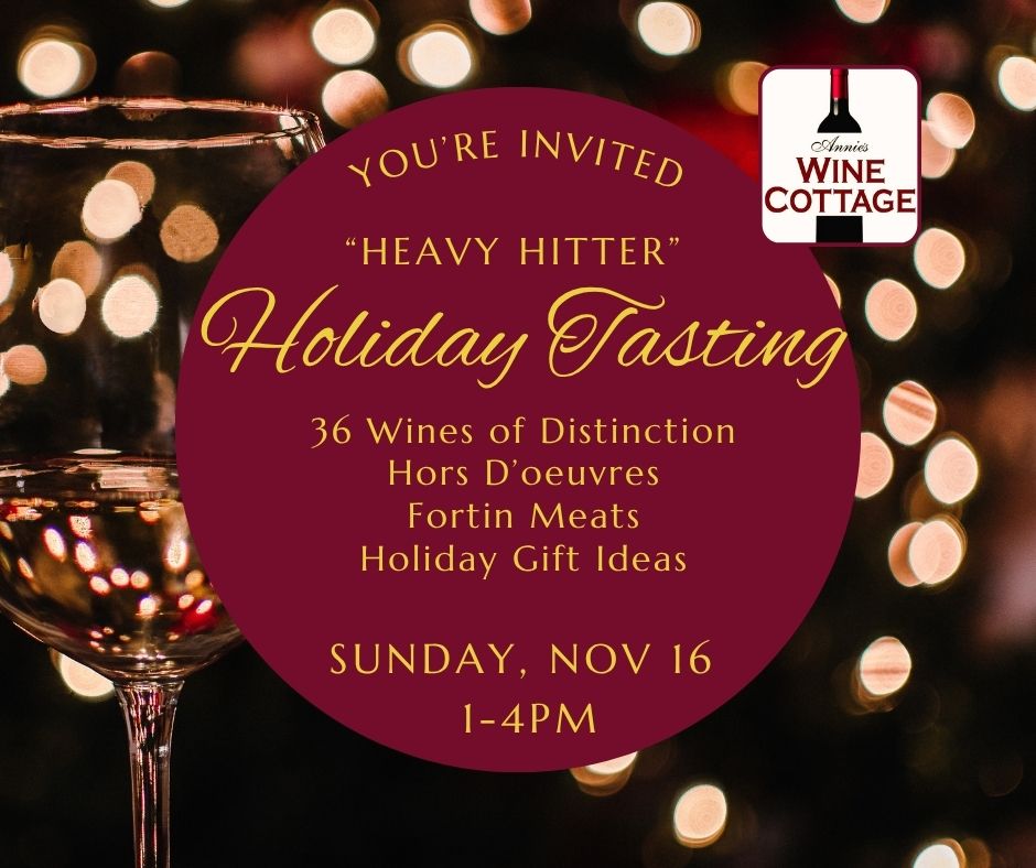 Heavy Hitter Holiday Tasting 11/16, 1-4pm