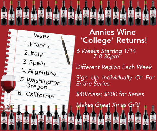 Annies Wine College 6 Week Wine Education Class