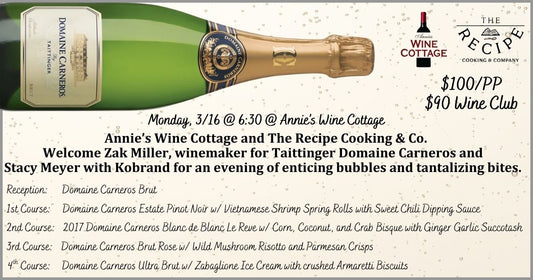 An Evening With Domaine Carneros and The Recipe Cooking & Co.