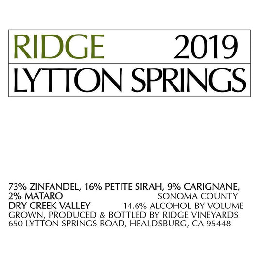 Ridge Lytton Springs